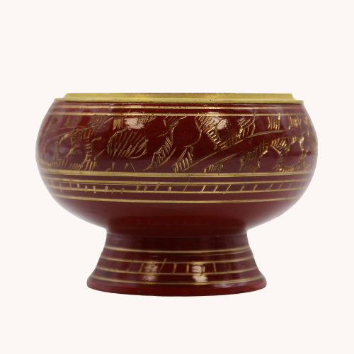 Red charcoal resin incense burner for grounding Root Chakra stability and energy