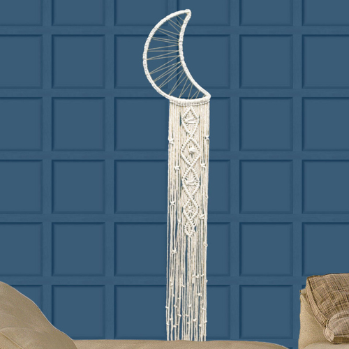 DIY Crescent Moon Macramé Wall Hanging kit | Boho Wall Art for Home Décor