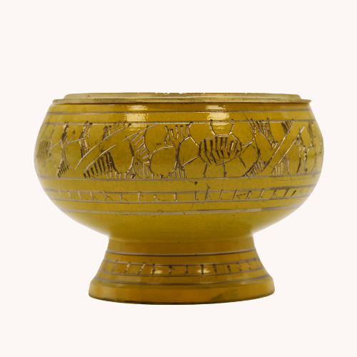 Yellow charcoal resin incense burner for Solar Plexus Chakra energy and personal power